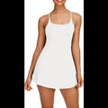 Avis women's active dress in white with thin straps and a fitted sleeveless design