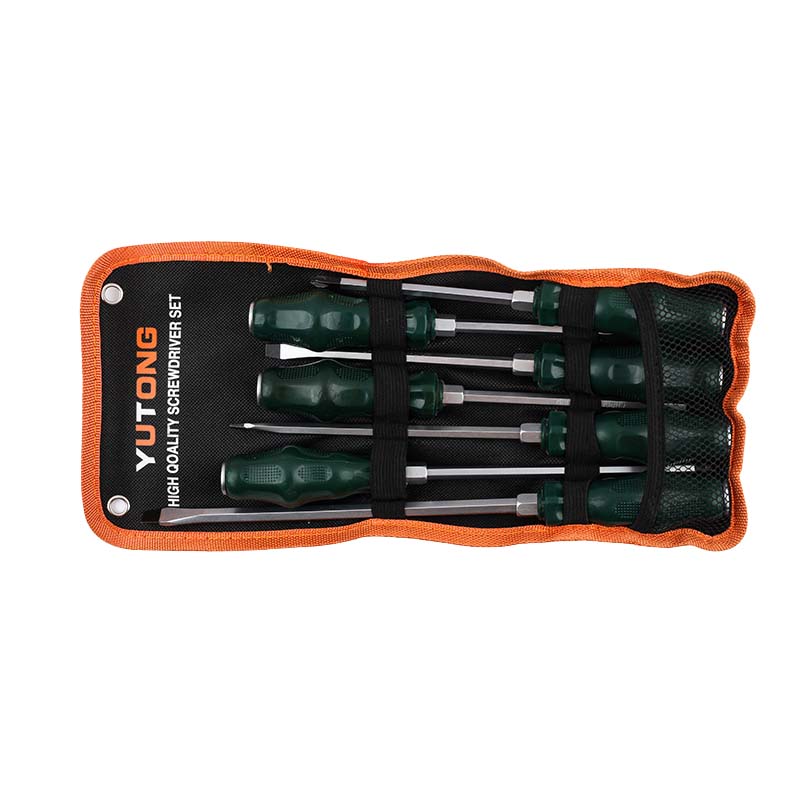 Forkumi multifunctional screwdriver set with green handles and orange carrying case for home use