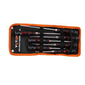 ForKumi multifunctional screwdriver set with multiple screwdrivers in orange and black carrying case