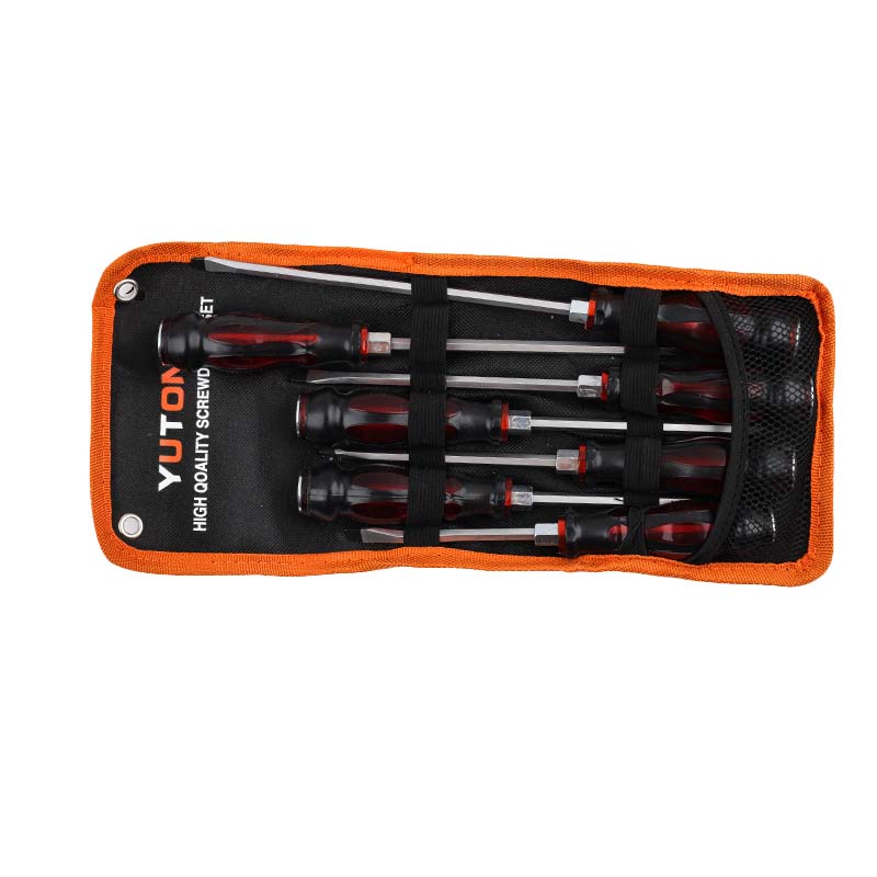 ForKumi multifunctional screwdriver set with multiple screwdrivers in orange and black carrying case